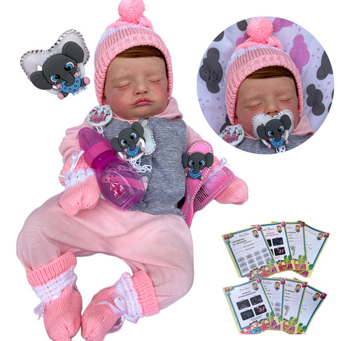 Boneca Bebê Reborn Com Cabelinho Recém Nascida Molinha