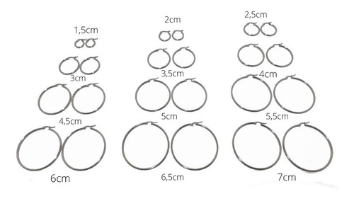 Pack De 12 Aro Argolla Acero Quirurgico Varias Medidas 30001