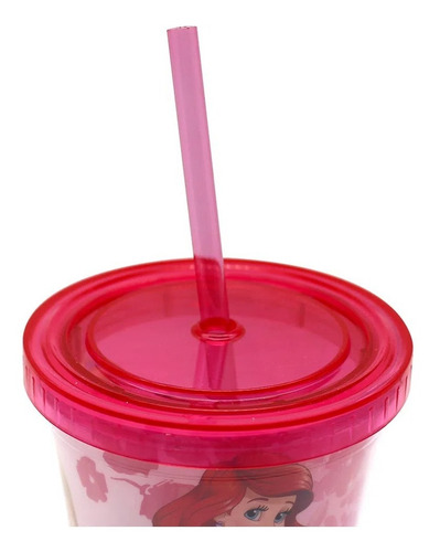Copo Com Canudo Princesas Disney 500ml