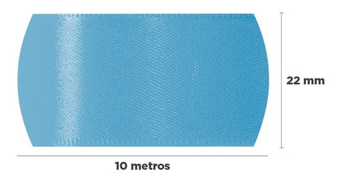 Fita Cetim 22mm 10 Metros Azul Ref 212 Progresso Cor Azul-claro