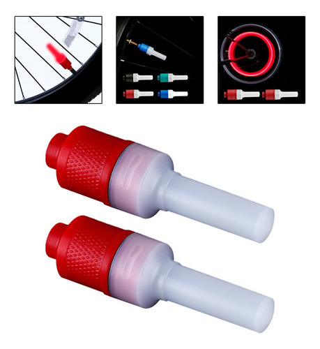 Luz Led Para Tapa De Válvula De Neumático, 2 Uds., Rojo