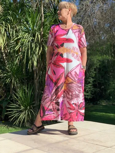Vestido largo de modal con tajo hotsell