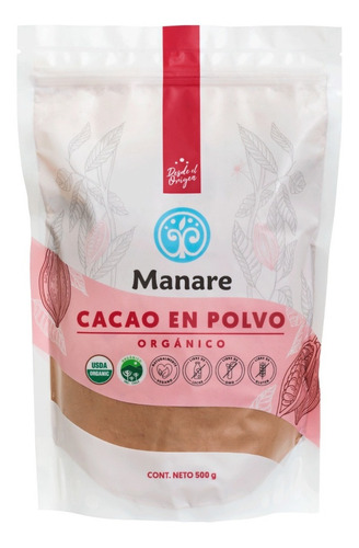 Cacao En Polvo Orgánico 500 G - Manare