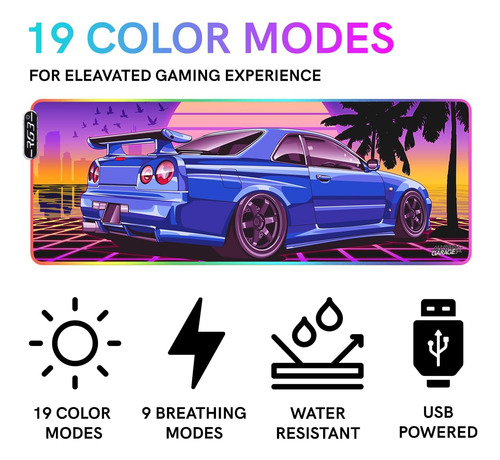 Allstargarage Rgb Gaming Mouse Pad Extendido, Mousepads Led
