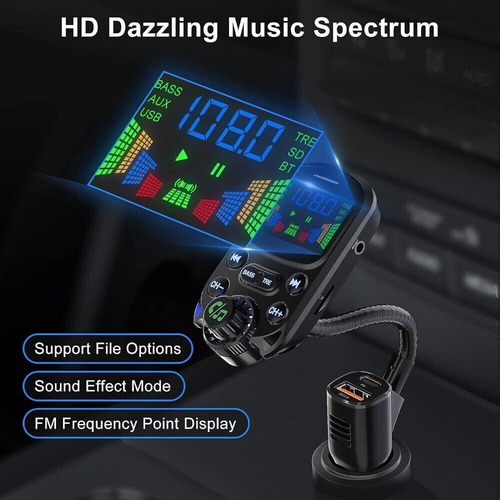 Transmissor Fm Bluetooth Sem Fio Para Carro Com Viva-voz