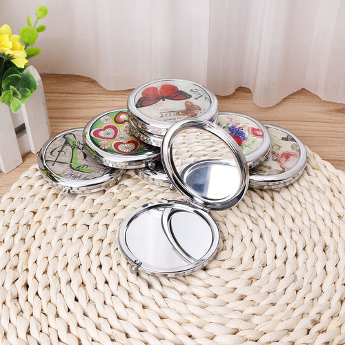 Espejos De Maquillaje De Bolsillo Pequeños Para Mano Con Dob
