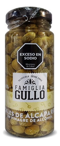 Alcaparras En Vinagre De Alcohol Familia Gullo Frasco X100g