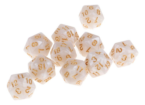 10pcs Dados De Veinte D20 Compatible Con Dnd Rpg Party Games