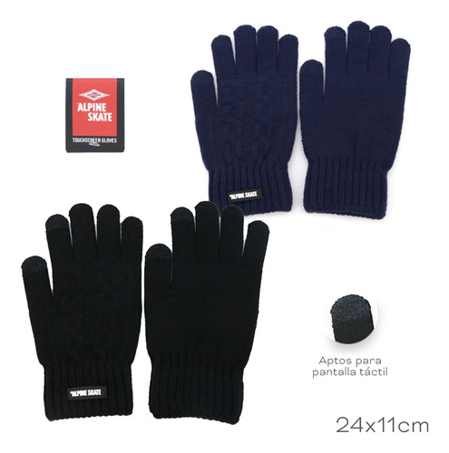 Guantes Inv Touch Screen Tejido Cadena Alpine Skate 15723