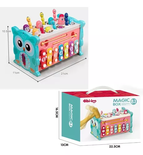 Juguetes Montessori para bebés, juego educativo de búho, Cubo de 0, 6 y 12  meses, juego de martillo con música, rompecabezas, Piano, regalo, 2023  BANYUO