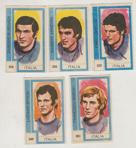 Mundial Futbol 1974 Italia Lote 5 Figuritas De Album Uruguay