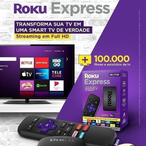 Imagem 2 de 7 de Roku Express Transforma Tv Em Smart Tv Streaming Player F Hd