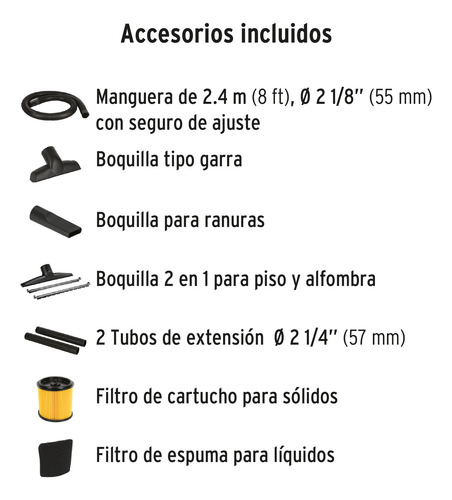 Aspiradora Acero Inoxidable Industrial 45 L Bajo Nivel Ruido Acero