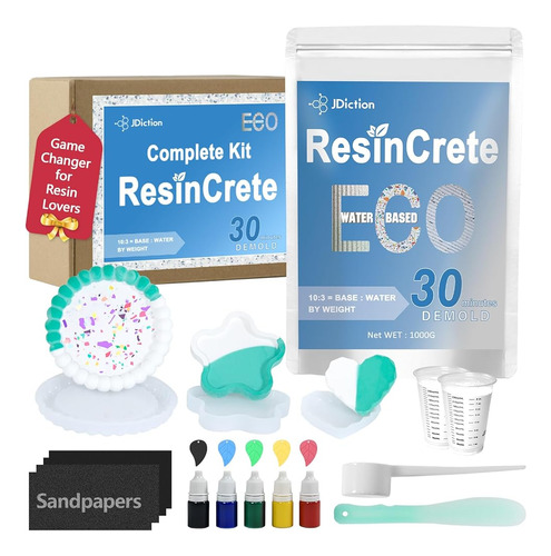 Jdiction Resincrete Kit, Kit Todo En Uno Fácil Para Principi