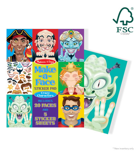Bloc Autoadhesivo Makeaface De Melissa Doug Crazy Characters