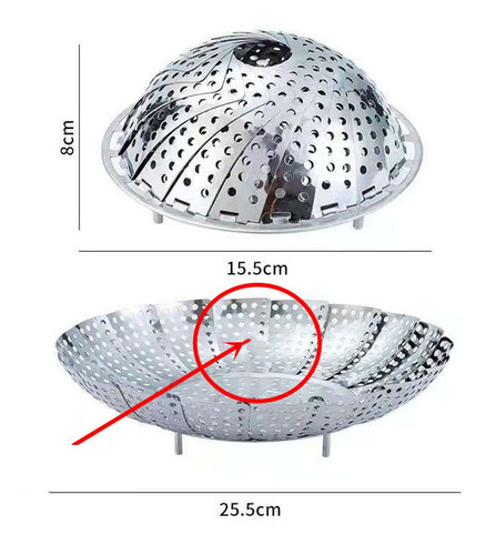 Imagen 9 de 9 de Plegable Rejilla Para Vapor Utensilios De Cocina Olla Medio