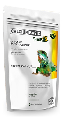 Calcio Ultrafino Terraria Reptiles Sin D3 Calcium Basic 60