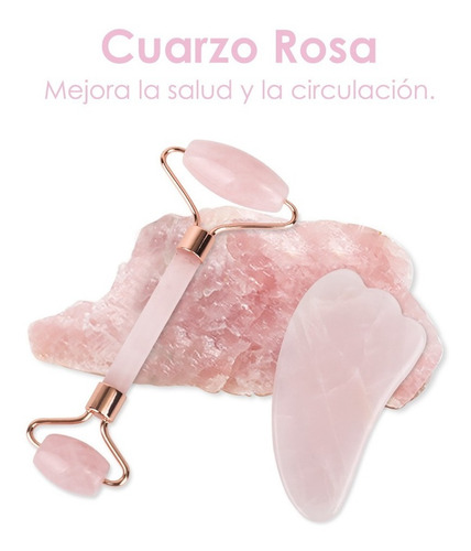Imagen 2 de 8 de Kit De Rodillo De Jade Facial Masajeador Antiedad Gua Sha
