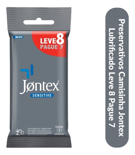 Preservativo Jontex  Camisinha Lubrificado Leve 8 Pague 6un