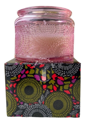 Velas Aromaticas Vidrio, Rosado Mandala