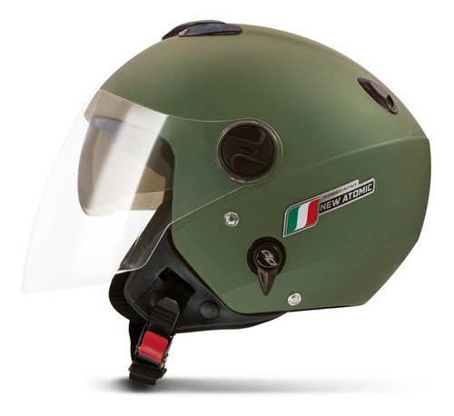 Capacete Viseira Solar Aberto New Atomic Elite Pro Tork Tamanho Do Capacete 60 Cor Verde-militar