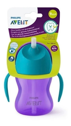 Imagen 5 de 8 de Vaso Antiderrame Pajita 200ml +9m Avent Straw Cup Maternelle