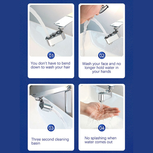 Grifo Universal Para Lavabo, 1080 Grados, Rotación De Agua E