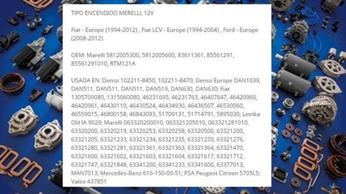 Regulador Fiat Palio Siena Ford Peugeot Merced Marelli Ix121