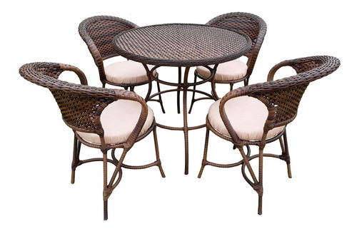 Conjunto De Mesa Para Jardim/área Externa Com 4 Cadeiras