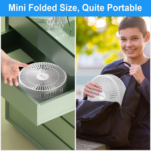Ventilador De Pie Portátil Con Panel Solar Recargable 3 Velo