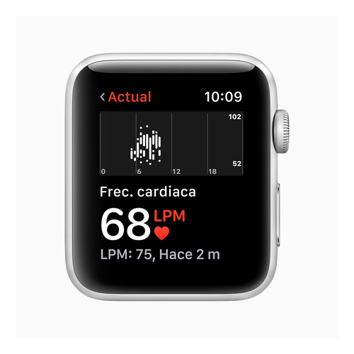 Apple Watch Series 3 (GPS) - Caja de aluminio plateado de 42 mm - Correa deportiva blanco