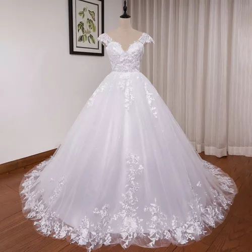 Vestido Noiva Princesa Tule Brilho Bordado