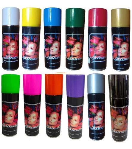 Spray Temporal Tinte Cabello Pintura Lavable Pelo Mechones