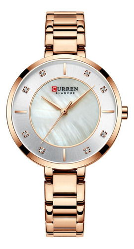 Reloj De Cuarzo Impermeable Curren 9051 Para Mujer