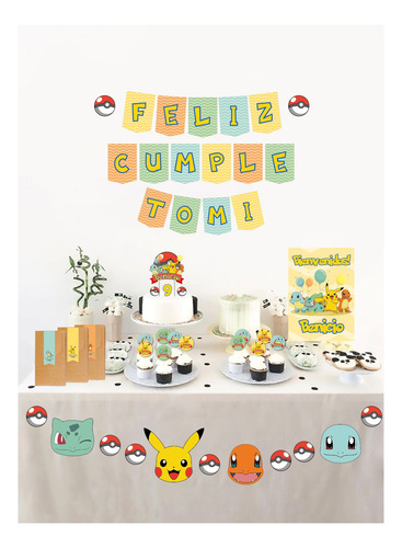Kit Imprimible Cumpleaños Pokemon Personalizado
