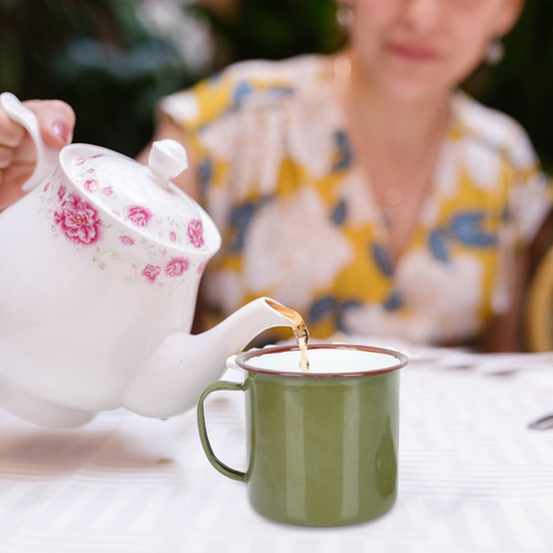 Taza De Agua Esmaltada, Multifuncional, Resistente Al Calor