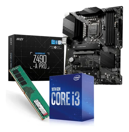 Mother Msi Z490 A Pro + I3 10100f Lga1200 + Ram 4gb (Usado)