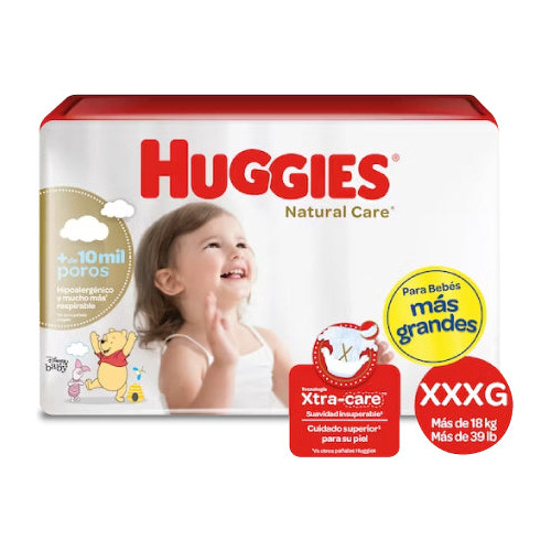 Huggies Pañales Bebé Natural Care Xxxg 48 Unid