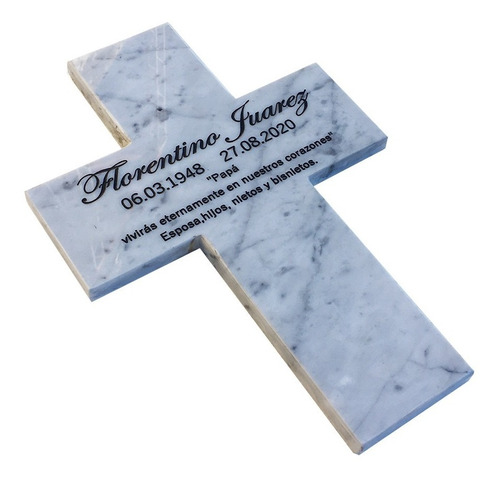 Imagen 5 de 8 de Cruz De Marmol Grabada Para Cementerio, 25x18cm.