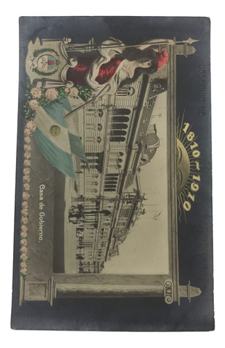 Antigua Tarjera Postal Centenario 1810 1910 Argentina (Usado)