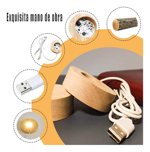 Luz Nocturna Led Luz Nocturna De Cristal Lunar 3d