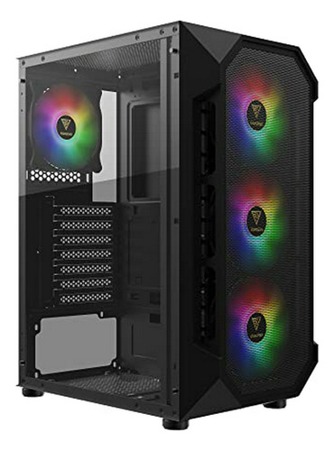 Gamdias Caja Pc Gaming Atx Con Vidrio Templado, 4 Ventilador