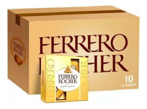 Caja Ferrero Rocher 4 Bombones Chocolate Avellanas Pack 10