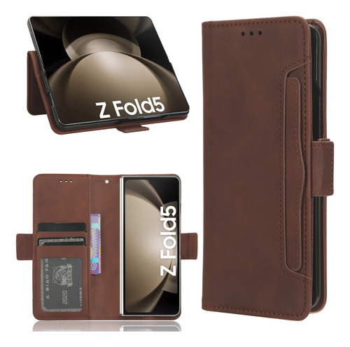 Compatível Com Samsung Galaxy Z Fold 5, Capa De Couro Pu Fli