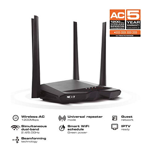 Nexxt Nebula Inalambrico Ac Dual Band Router Smart Wifi Mu N