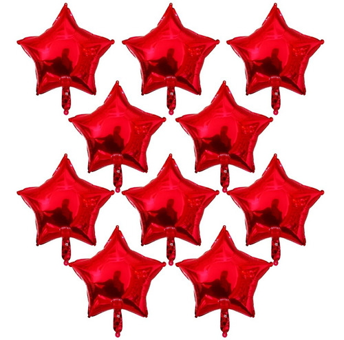 Set Pack Globos Estrella Metalizada 22cm X 10 Un.