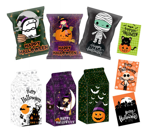 Kit Imprimible Halloween N°2 Caja Milk Tags Chipbags