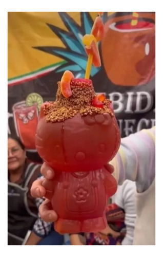 6 Vasos Kitty Sentada Kitty-chelas Fiesta Bebida Tapa Popote