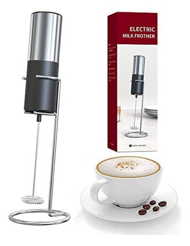 Milk Frother Handheld With Stainless Steel Stand, Elect...