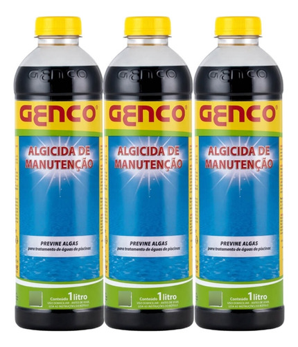 Kit 3x Algicida Manutenção 1l - Genco